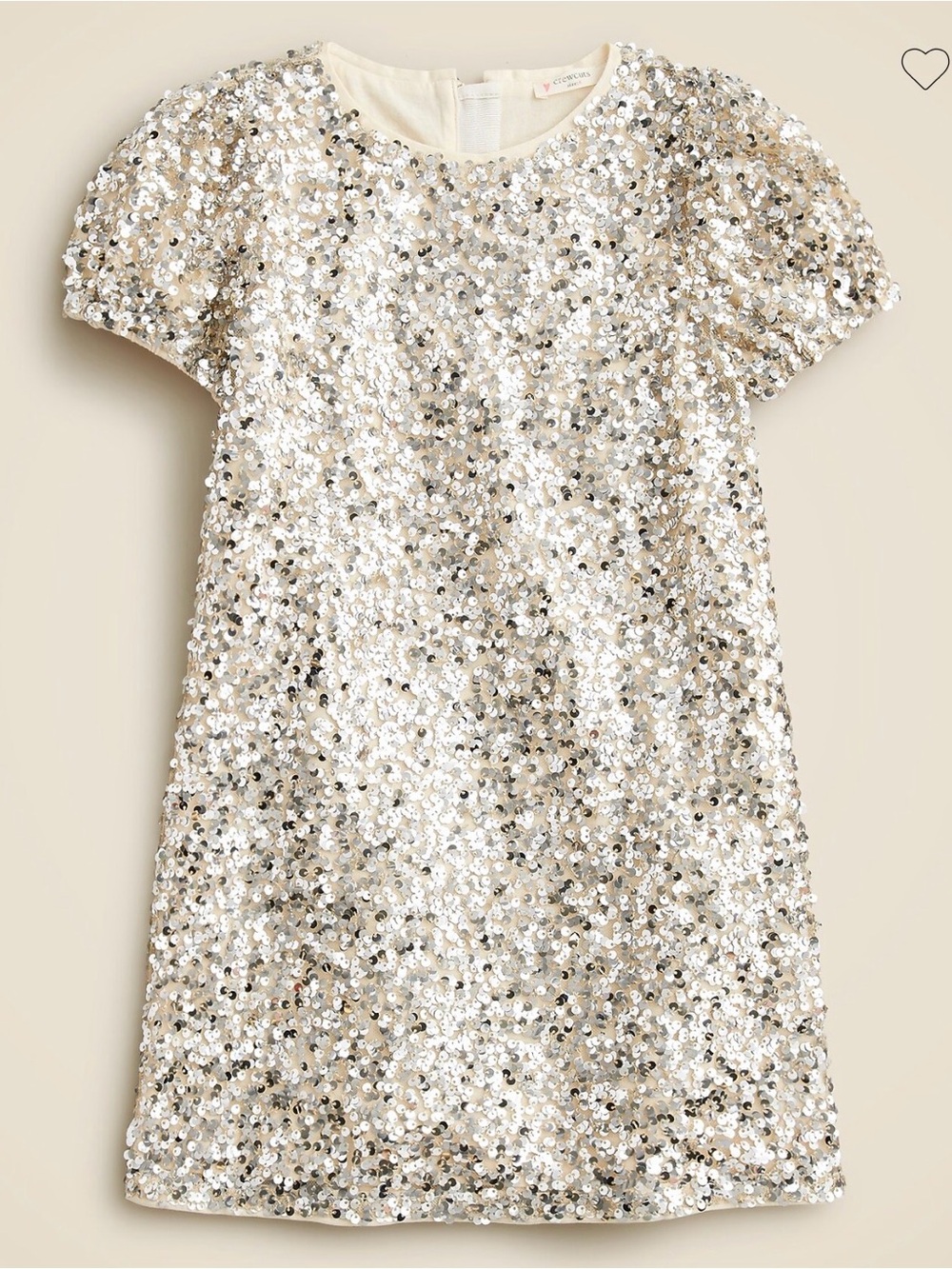 J. Crew Girls Sequin Shift Dress in Silver and Cream